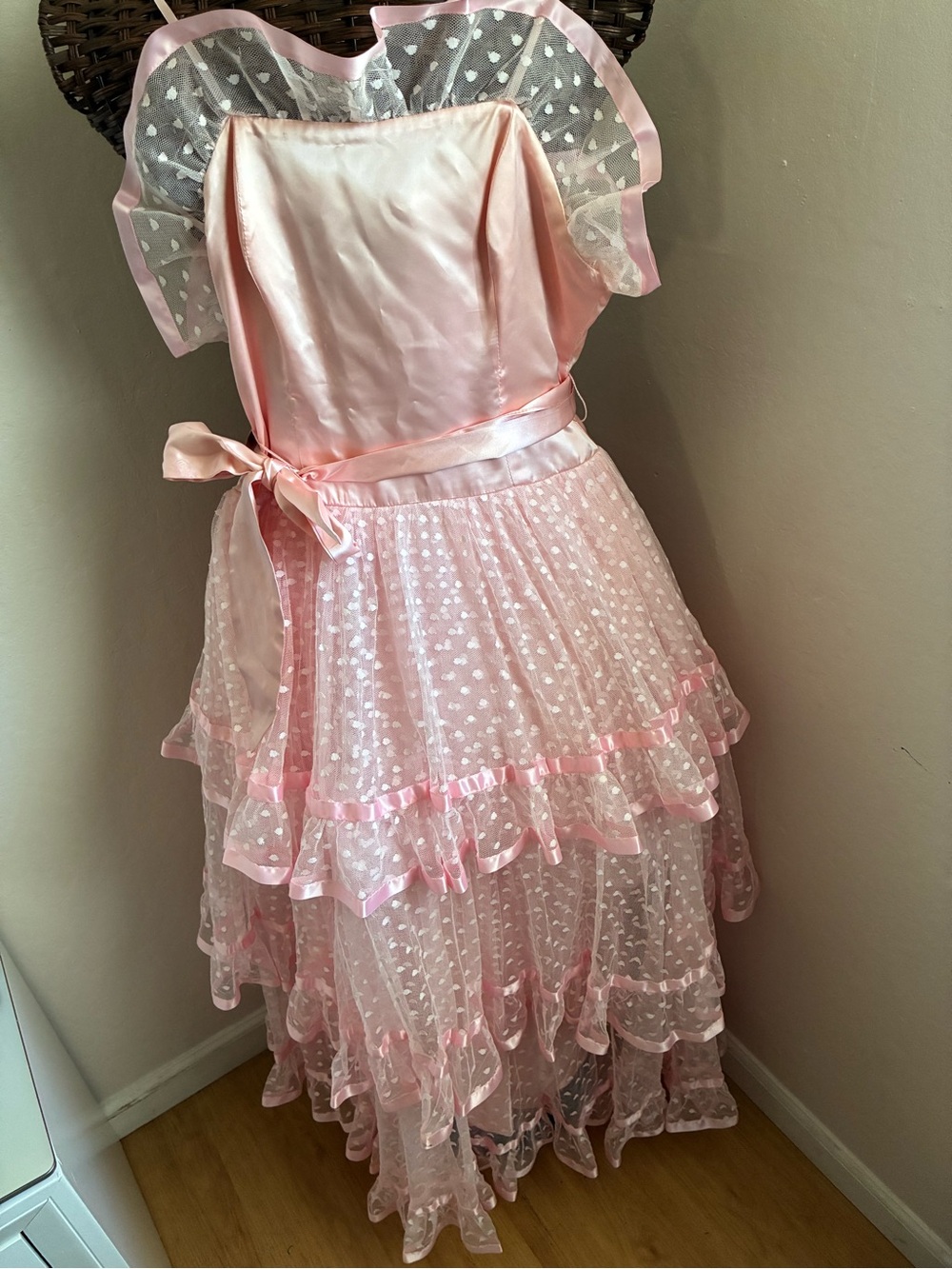 Vintage Pink Princess Ruffle Dress